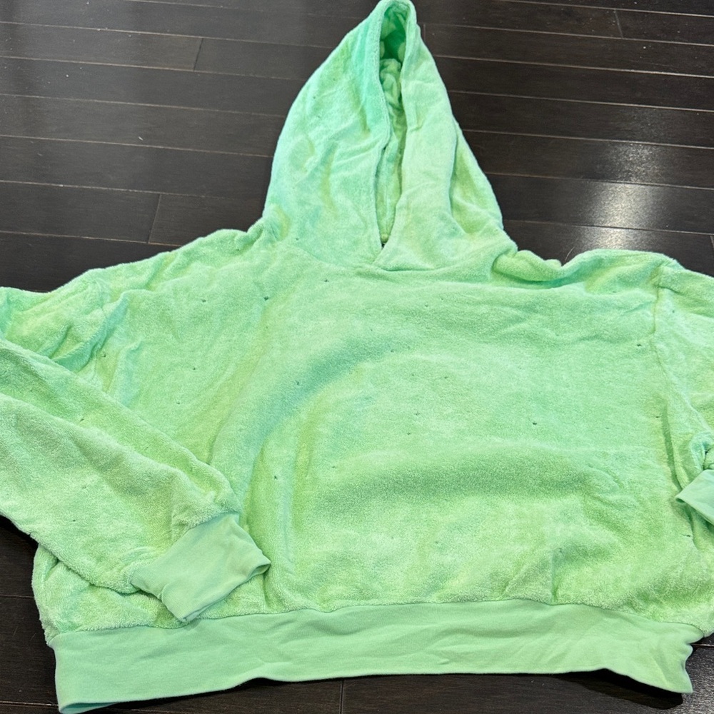 Michael Lauren Cozy Green Hooded Sweatshirt